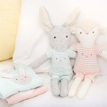 Load image into Gallery viewer, Applique Towelling Bunny Babygrow and Bunny Toy Set - Black Friday Offer
