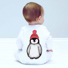 Load image into Gallery viewer, Penguin Watercolour Sleepsuit
