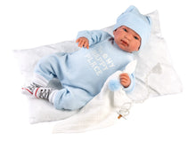 Load image into Gallery viewer, Tino Doll Blue Romper with Cushion
