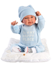 Load image into Gallery viewer, Tino Doll Blue Romper with Cushion
