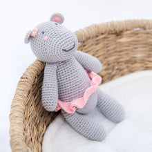 Load image into Gallery viewer, Crochet Harriet Hippo Rattle Toy
