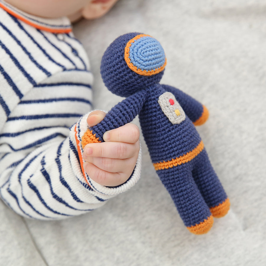 Crochet Astronaut Rattle Toy