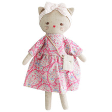 Load image into Gallery viewer, &#39;Lilly&#39; 26cm Pink Floral Linen Kitty
