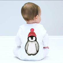 Load image into Gallery viewer, Penguin Watercolour Sleepsuit
