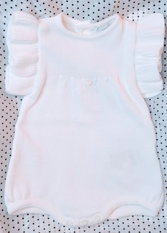 Wedoble White Cotton Frill Romper