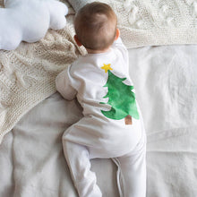 Load image into Gallery viewer, Christmas Tree Baby Sleepsuit
